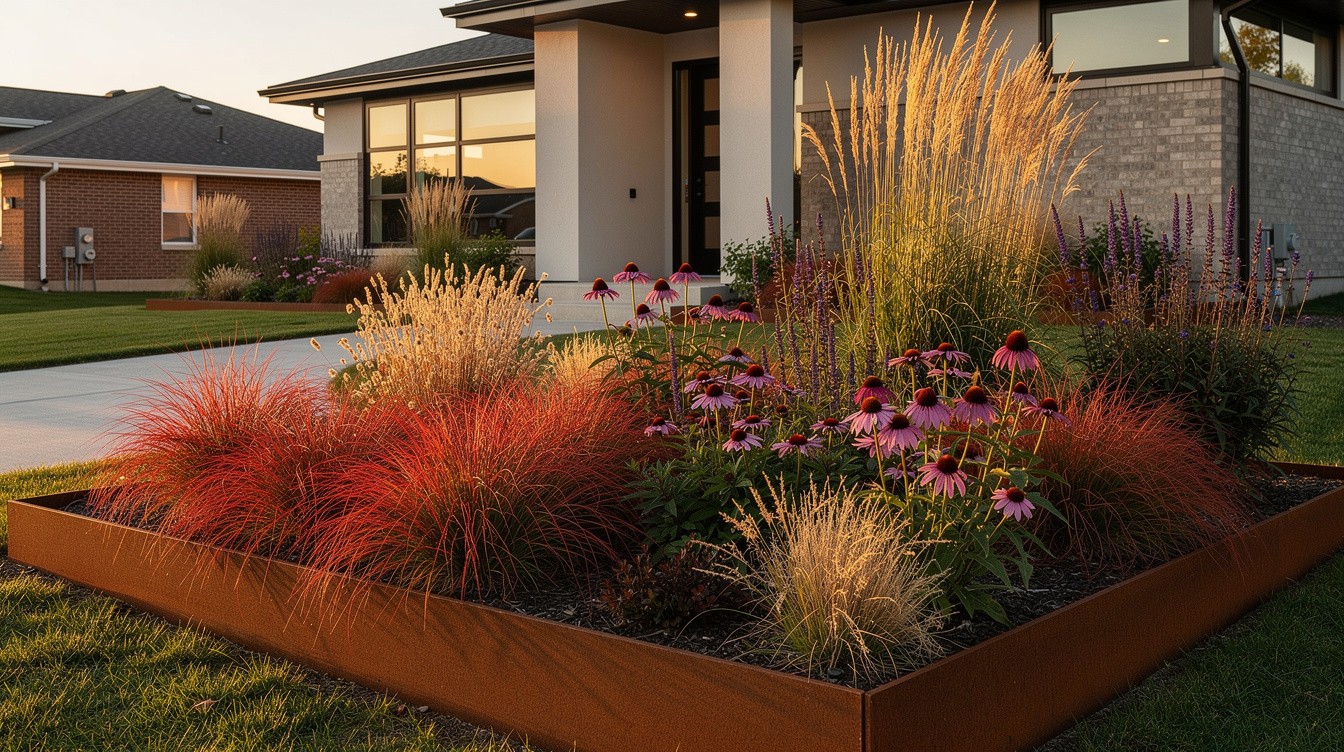 Prairie-Inspired Native Front Yard — Modern/Minimalist garden in Toledo