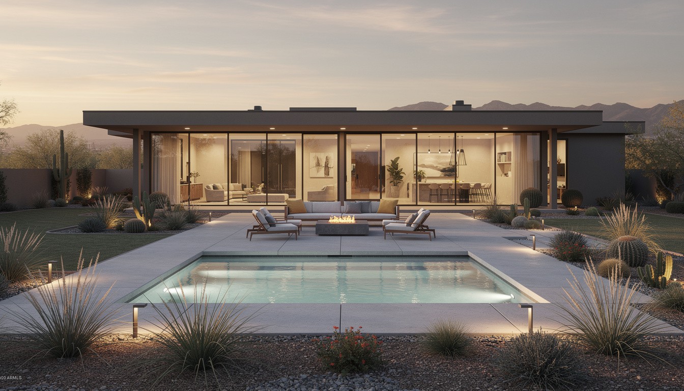 Modern/Minimalist backyard design in Tucson, AZ