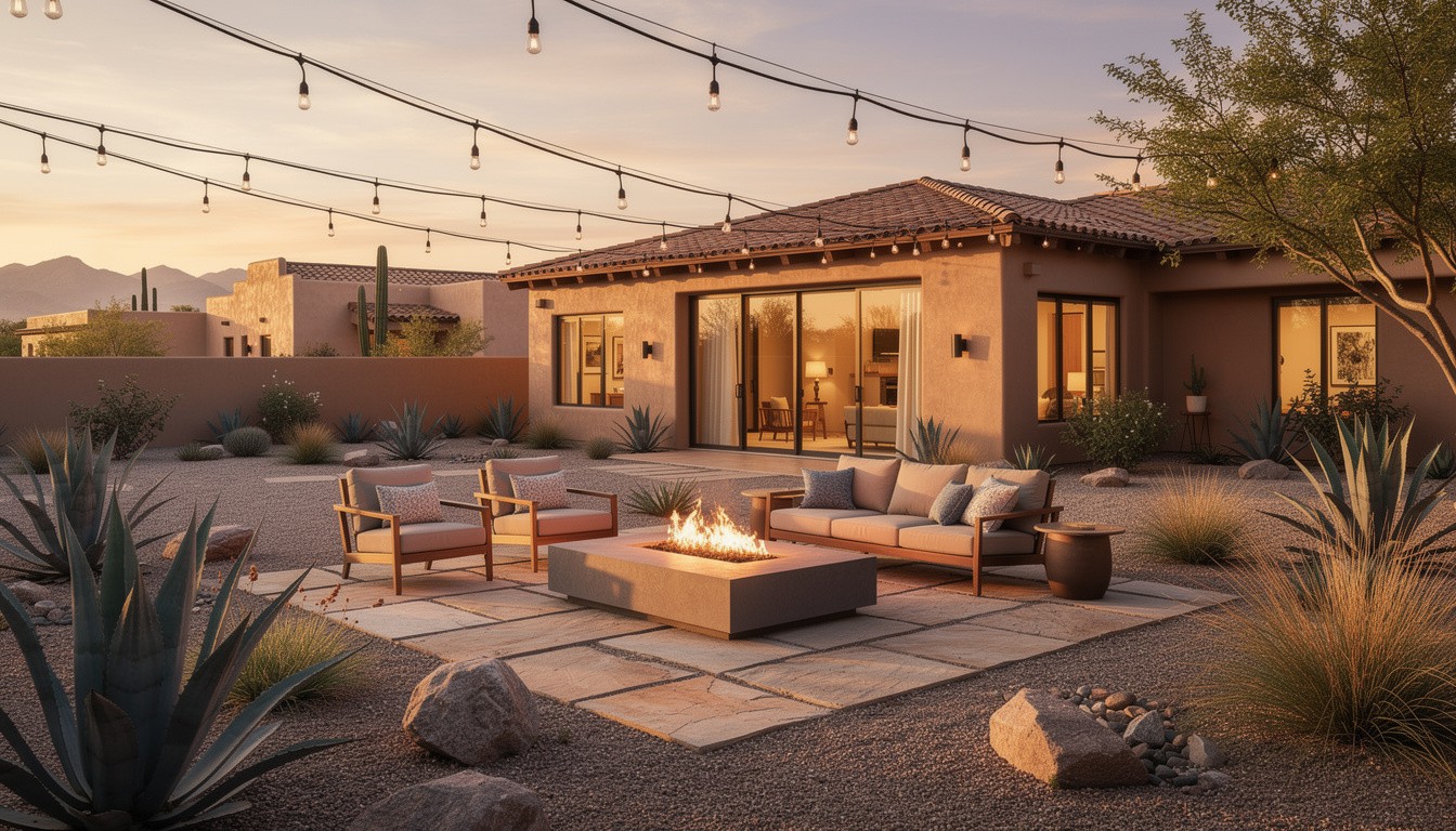 Desert/Xeriscape backyard in Tucson, AZ