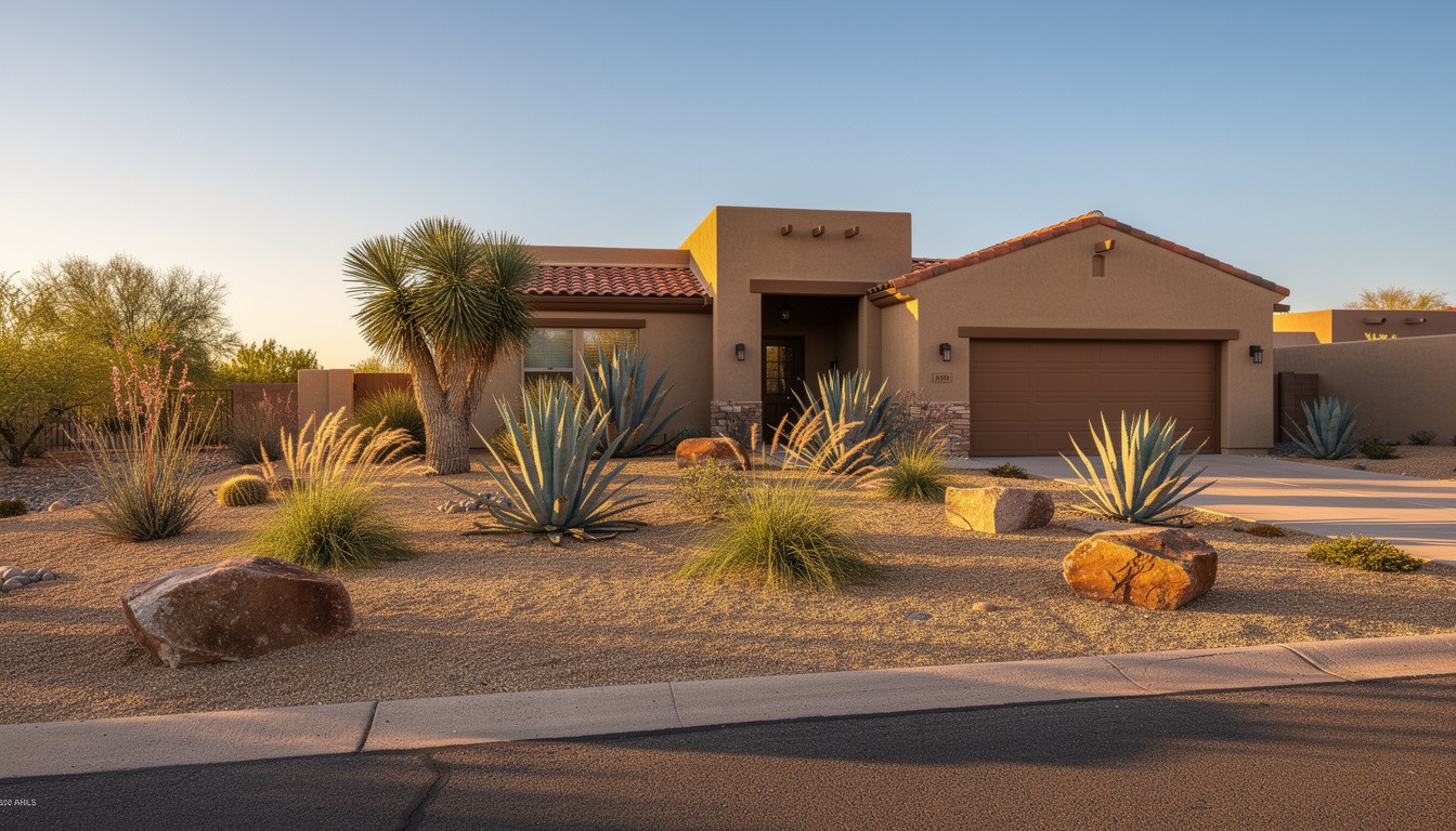 Desert/Xeriscape front yard in Tucson, AZ