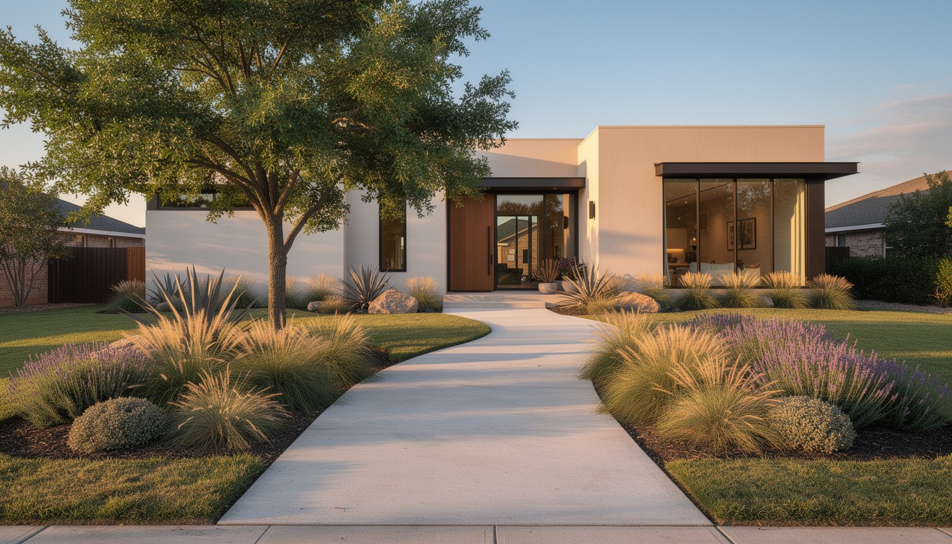 Modern/Minimalist front yard in Tulsa, OK