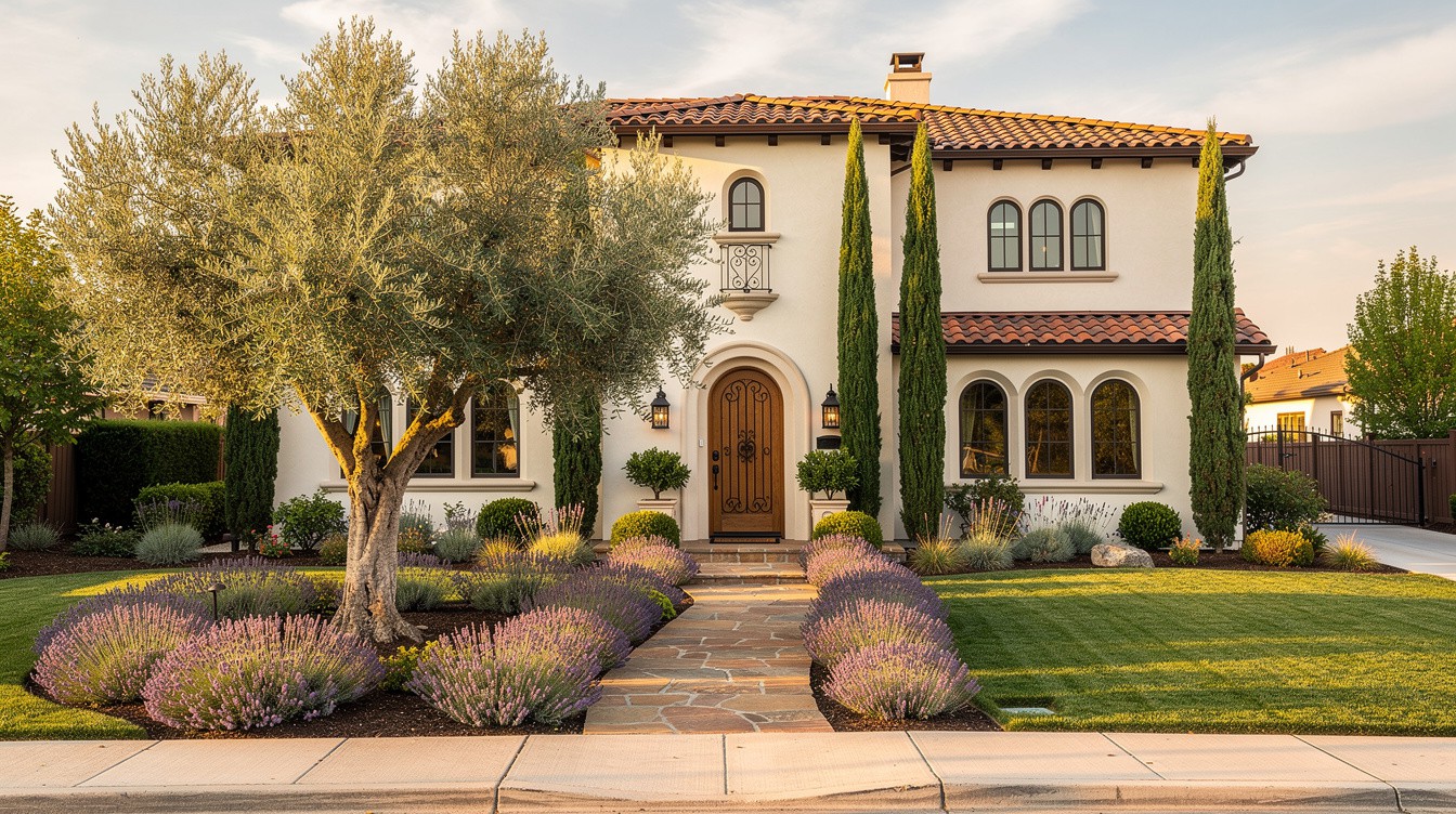 The Cypress & Olive Entry — Mediterranean garden in Vancouver