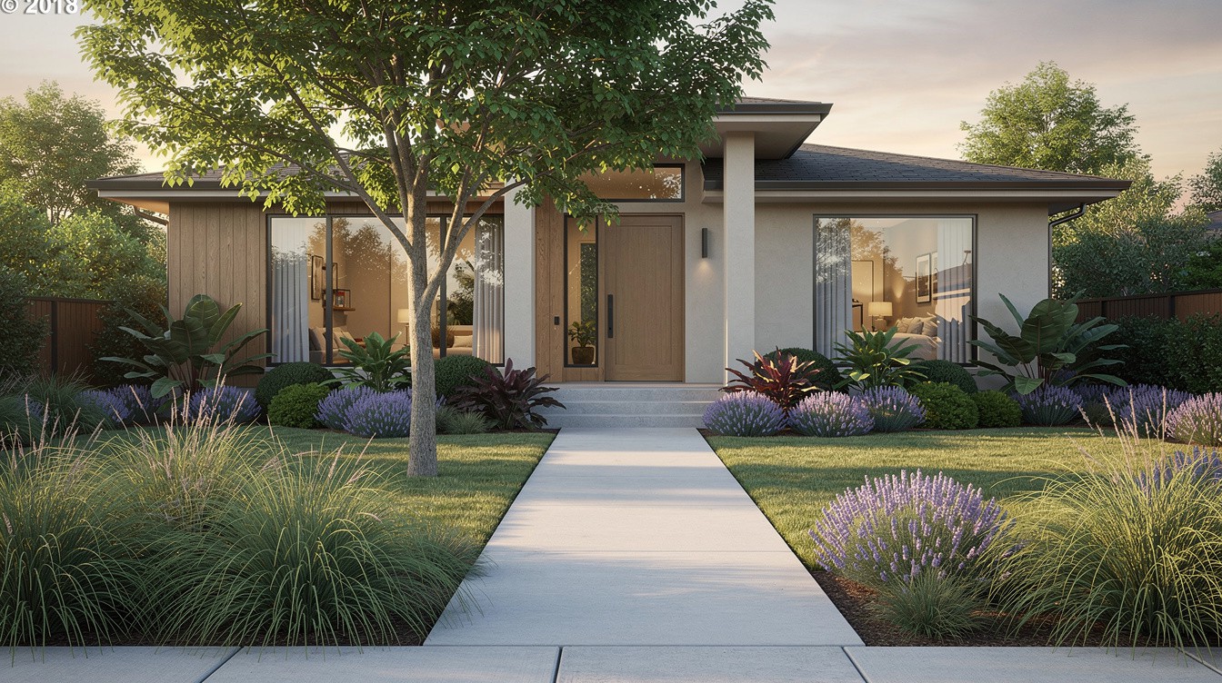 The Mid-Century Grass Border — Modern/Minimalist garden in Vancouver