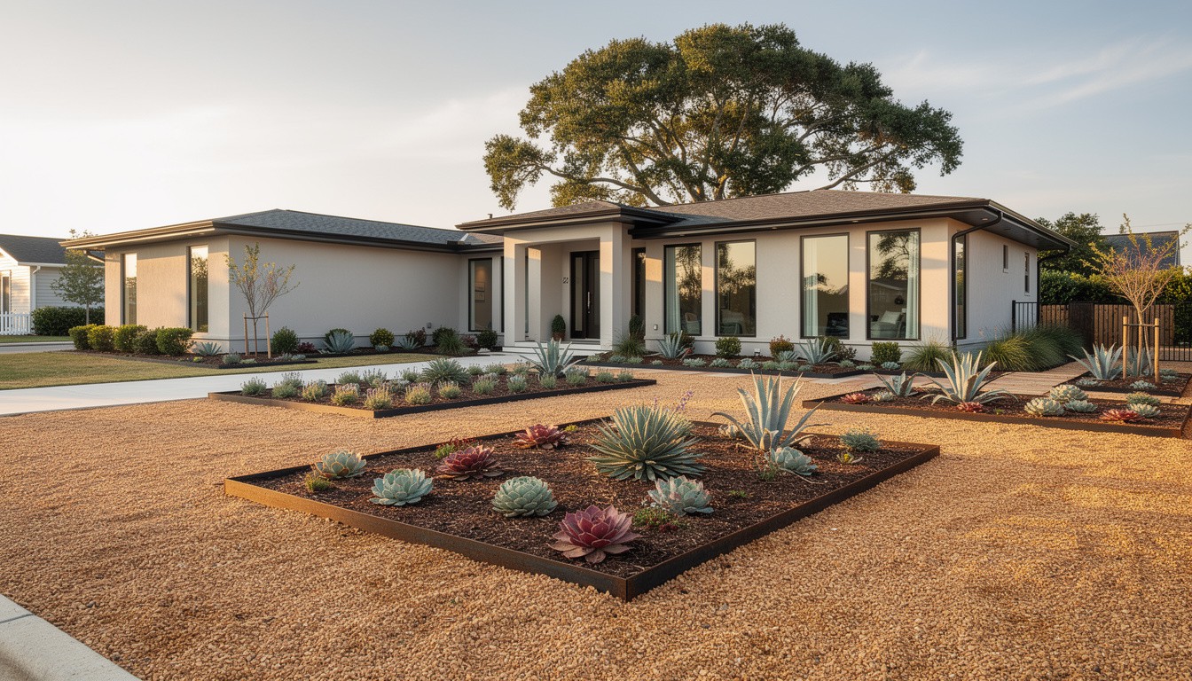 Modern/Minimalist front yard design in Virginia Beach, VA