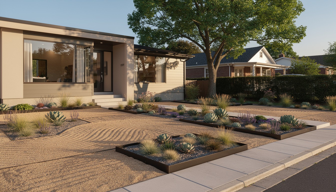 Modern/Minimalist front yard design in Washington, DC