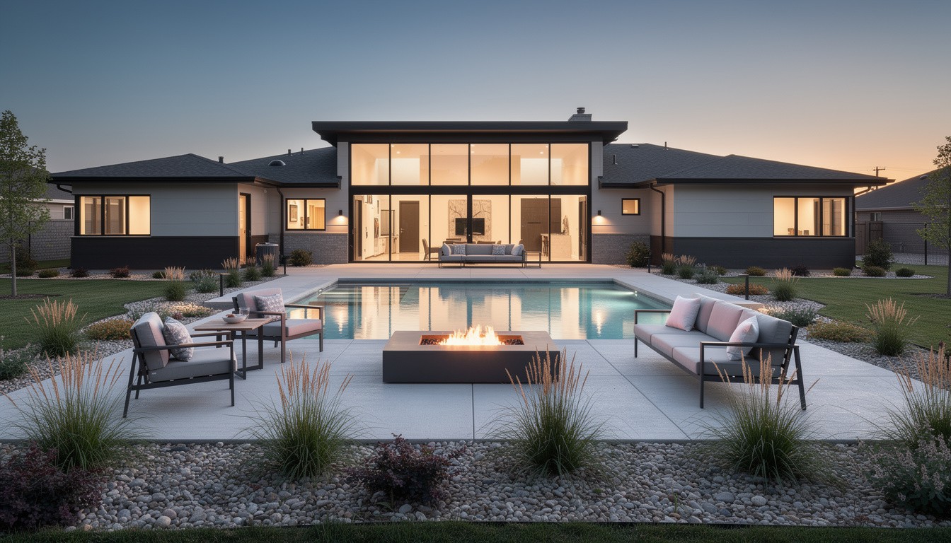 Modern/Minimalist backyard design in Wichita, KS