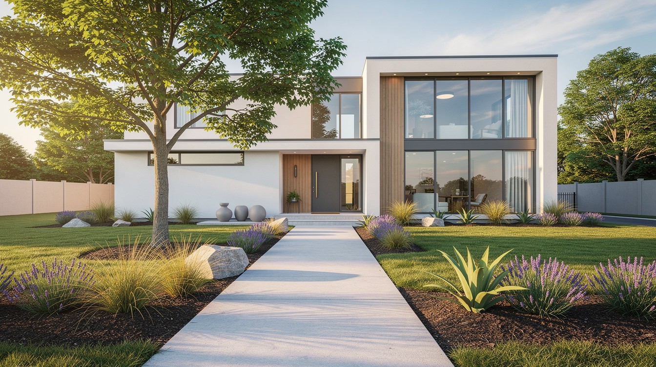 The Glacial Boulder Walk — Modern/Minimalist garden in Worcester