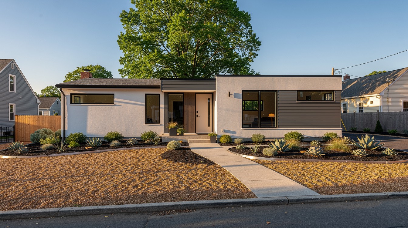 The No-Mow Gravel Ranch — Modern/Minimalist garden in Worcester