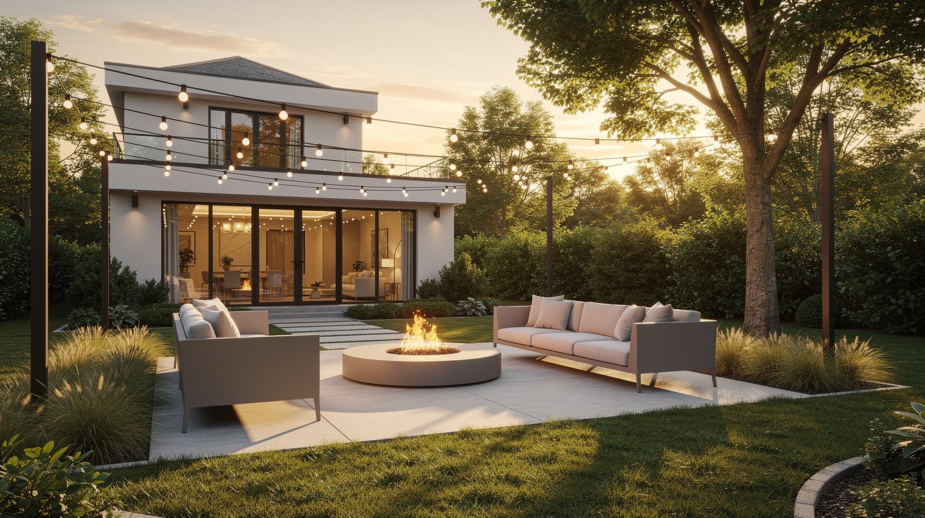 The Twilight Fire Terrace — Modern/Minimalist garden in Yonkers