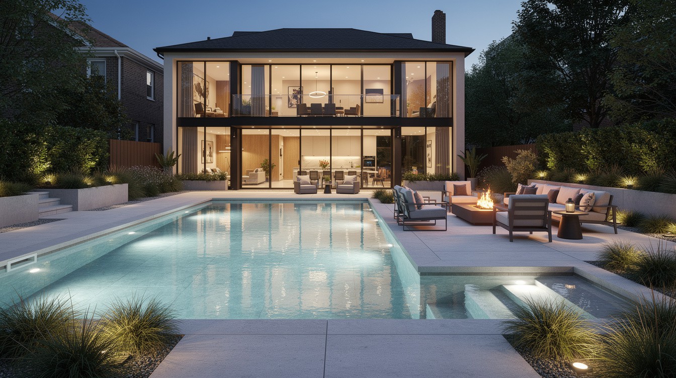 The Hillside Pool Terrace — Modern/Minimalist garden in Yonkers